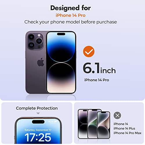 UNBREAKcable Panzer Schutz Glas für iPhone 14 Pro [3 Stück] Schutzfolie, 9H Härte Schutzglas, 2.5D Double Defense Displayschutzfolie, Kratzfest, Anti-Fingerprint und blasenfrei 2