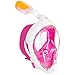 TRIBORD SUBEA EASYBREATH (2018 Version) FULL FACE ANTIFOG SNORKEL MASK WITH A SECURE LOCK AND FREE REPLACEMENT RING & Optional GOPRO CAMERA MOUNT - FOR ADULTS OR KIDS (Pink, S/M)