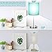 Lynnoland Green Touch Table Lamps Set of 2 with 2 USB & AC Outlet, 3-Way Dimmable Bedside Nightstand Lamps for Bedroom Lamps Living Room Nursery, 800 Lumens 5000K Daylight Bulbs Included