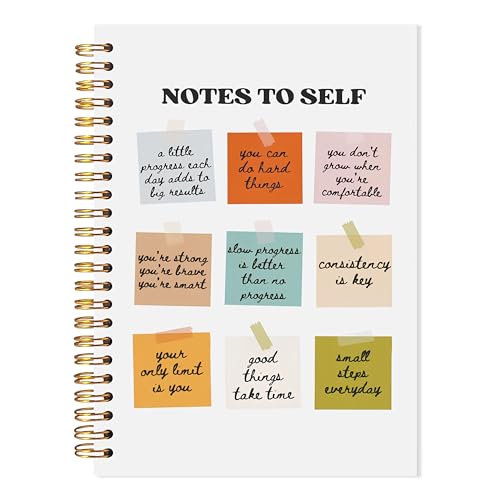 Carnet à spirale Note to Self pour la santé mentale et thérapie 14x21 cm