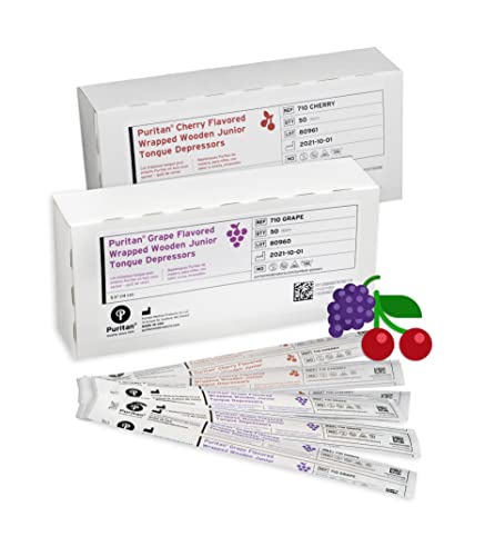 super duper publications  fruit big pack cherry amp grape flavored tongue depressors 50 of each  individually wrapped  55 inches 100 count