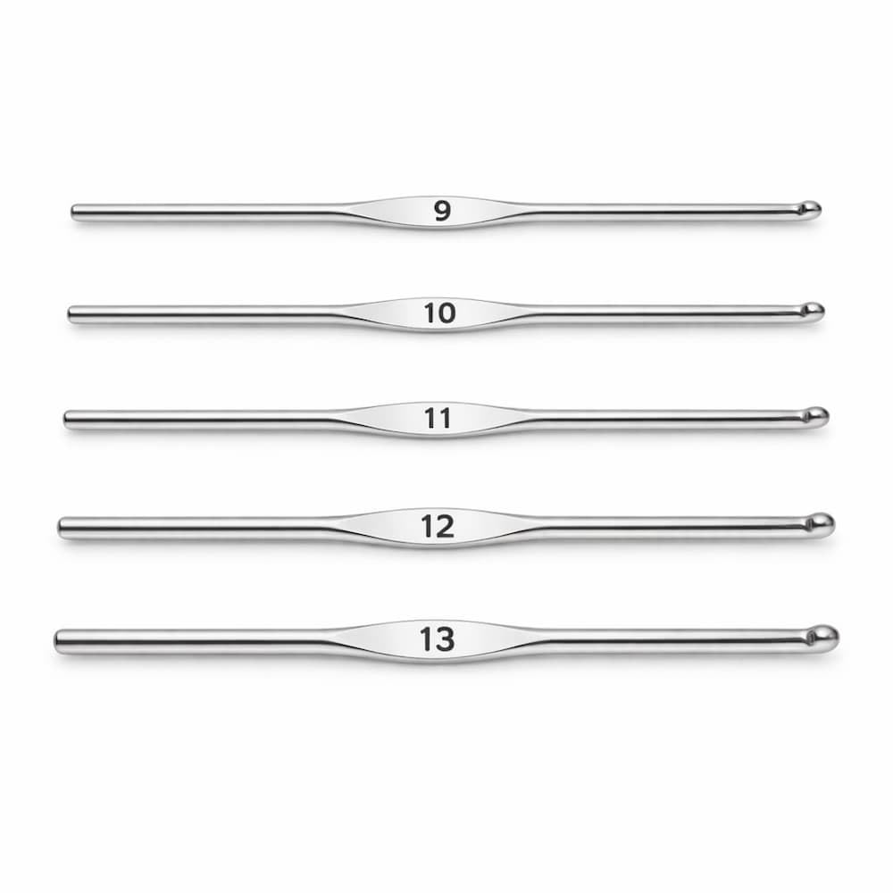 Stainless Steel Crochet Hooks Set, Sizes 9-13, Numbered Metal Knitting Needles for Yarn Crafts, 5 Piece-image-42
