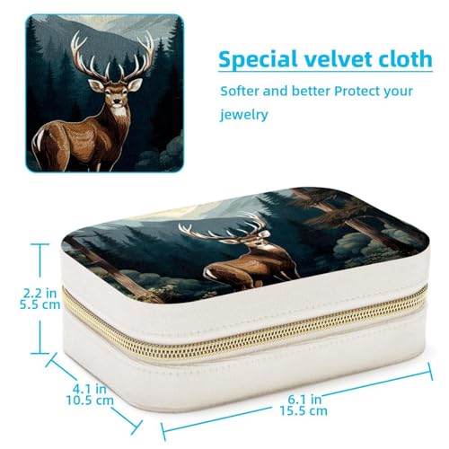 Boîte à bijoux cerf spacieuse pour bagues et colliers