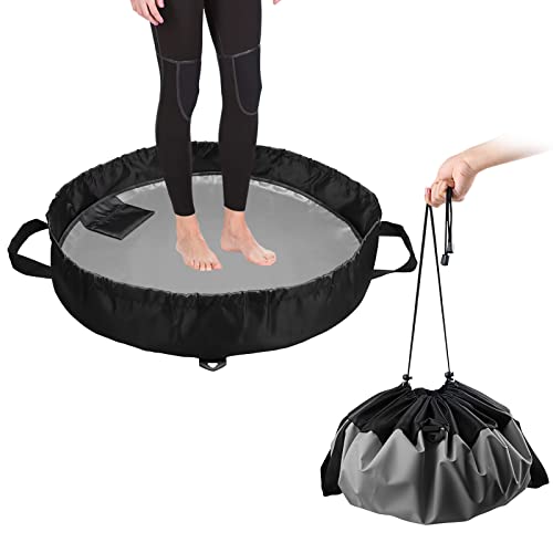 Owekfifv Cambiador de surf, impermeable, tapete de cambio de neopreno, bolsa seca para llevar a la playa con correa de hombro y asa, cordón y bolsillo para surf, kayak, deportes acuáticos (gris)