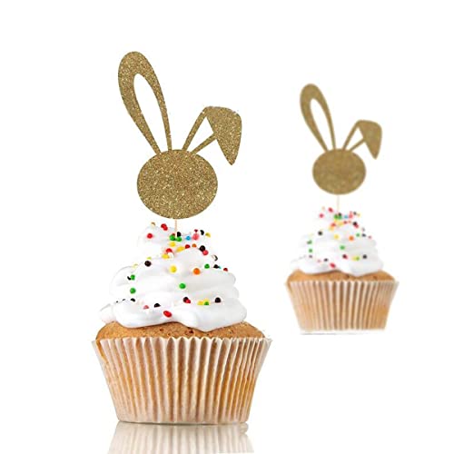 Happy Easter Cake Topper, 21Pcs Bunny Ears Cake Topper Bunny Cake Topper Easter Egg Decor For Easter Party #TOP3
