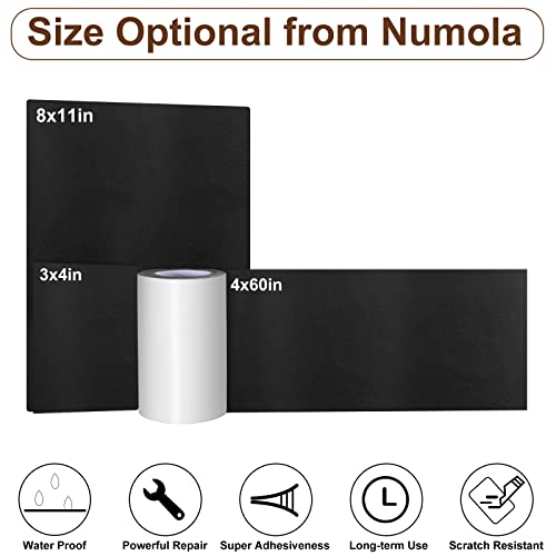 Numola Leather Repair Patch 4×60 Inch Strong Adhesive Repair Tape, Anti Scratch Patch For Couch, Sofas, Car Seat, Diy Furniture Upholstery, Handbags, Jackets First Aid Stick On Patch(Black) #TOP7