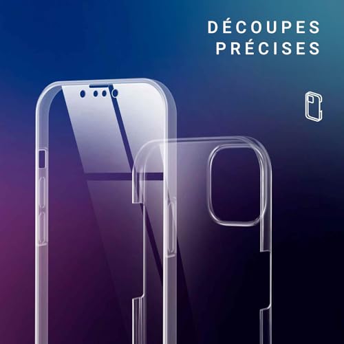 Coque tactile iPhone 14 transparente protection complète à 360° - 5