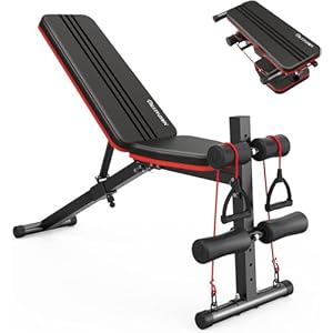 naspaluro Weight Bench Adjustable, Full Body Exerc...