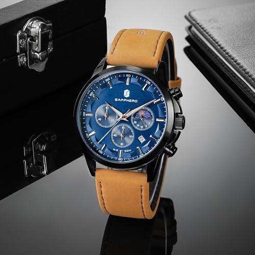 SAPPHERO Chronograph Watches for Men, Original Business Casual Analog Watch - image 7