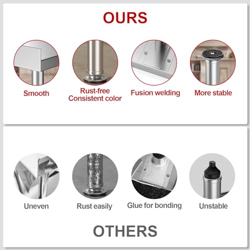 Stainless Steel Prep Table for Work, 24 * 48 Inch, High Load Bearing with Undershelf and Backsplash for Outdoor, Restaurants, Hotels, Workshops, Kitchens, Garages and Gardens