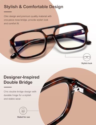 Image of Madison Avenue Retro Aviator Blue Light Glasses for Women Men