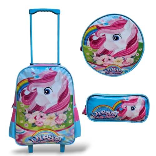 Kit mochila, estojo e lancheira dream unicórnio rosa cruzeiro - SKEET KIDS