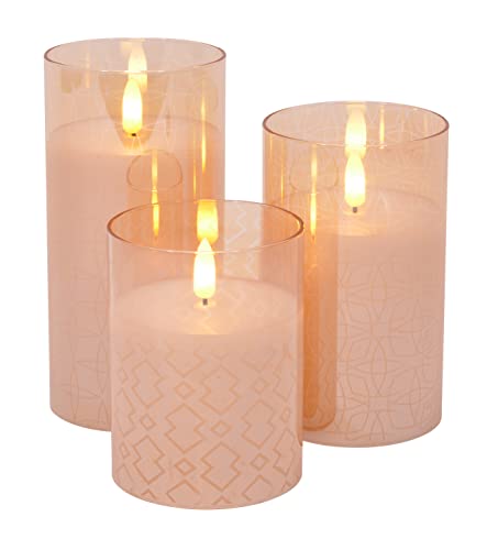 Mark Feldstein & Associates GP456IRGWB Mid Century Modern Flameless Led Glass Pillar Candles cover