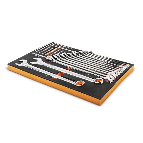 Image of GEARWRENCH 24 Piece 12 Point Long Pattern Combination Metric Wrench Set in Foam Storage Tray - GWMSCWL12MM