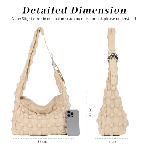 Lanpet Puffer Tote Bag for Women Large Lightweight Nylon Tote Bag Quilted Carryall Bag Soft Puffy Crossbody Bag Hobo Handbags2