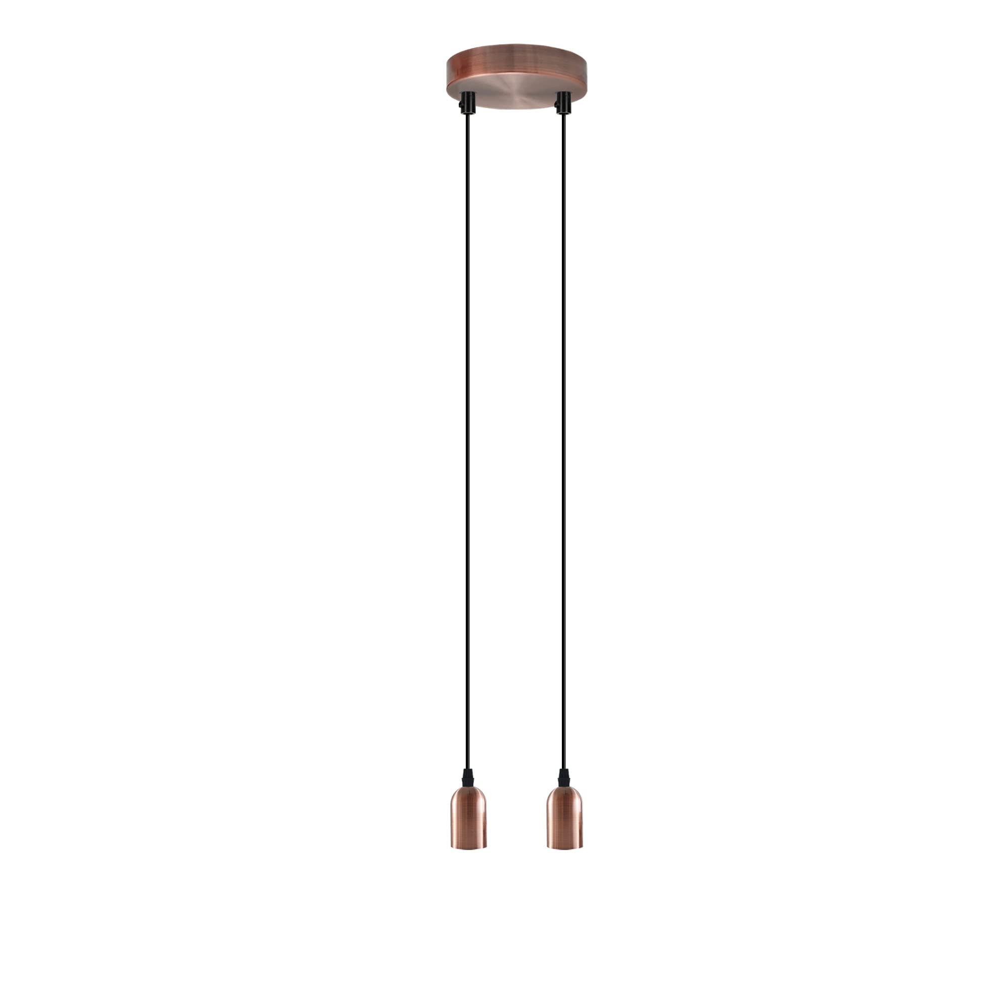 LEDSone Vintage Pendant Light Fixtures Retro Ceiling Pendant Light Fitting with Adjustable Cable LED E27 Socket Metal Holder Suspended Fitting Kit