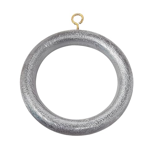 Premium 12 Pcs Wooden Curtain Drapery Rings, Silver for 0.5 to 1.25 Inch Curtain Rod Pole Galaxy Indiacraft