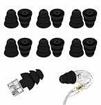 Large Size 6 Pairs Triple Flange Compatible with Shure SE215 Pro Ear Tips, Noise Reduce with 2mm Connector Hole Eartips Earbuds Compatible with Etymotic Research/Klipsch/Westone - L Black