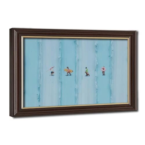 Impression sur toile abstraite bleue grand format pour salon et chambre