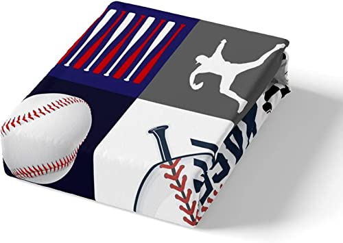 NODATE Honkbal Dekbedovertrek, dubbele sport 3D-bedrukte beddengoedset zachte microvezel dekbedovertrek kind dekbedovertrek 200 x 200 & 2 kussenslopen 50 x 75 cm met rits - Afbeelding 5