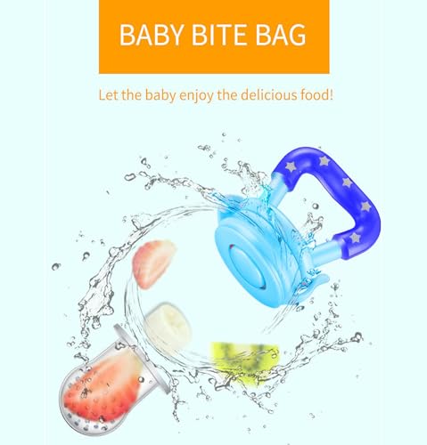 Image of Baby Skin Care Powder Talcum Puff Case Cum Container Box With Fruit Feeder Nibbler Teether For Babies /Kids /Toddler /New Born BPA Free (PATTERN 51)