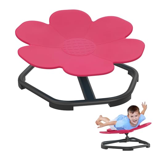 UISEBRT Karussell Autismus Kinder Drehstuhl Sensorischer Karussellstuhl Kinderdrehstuhl Spielzeugstuhl Training Physische Koordination und Gleichgewicht Balance Drehhocker Drehkarussell (Pflaumenrot)