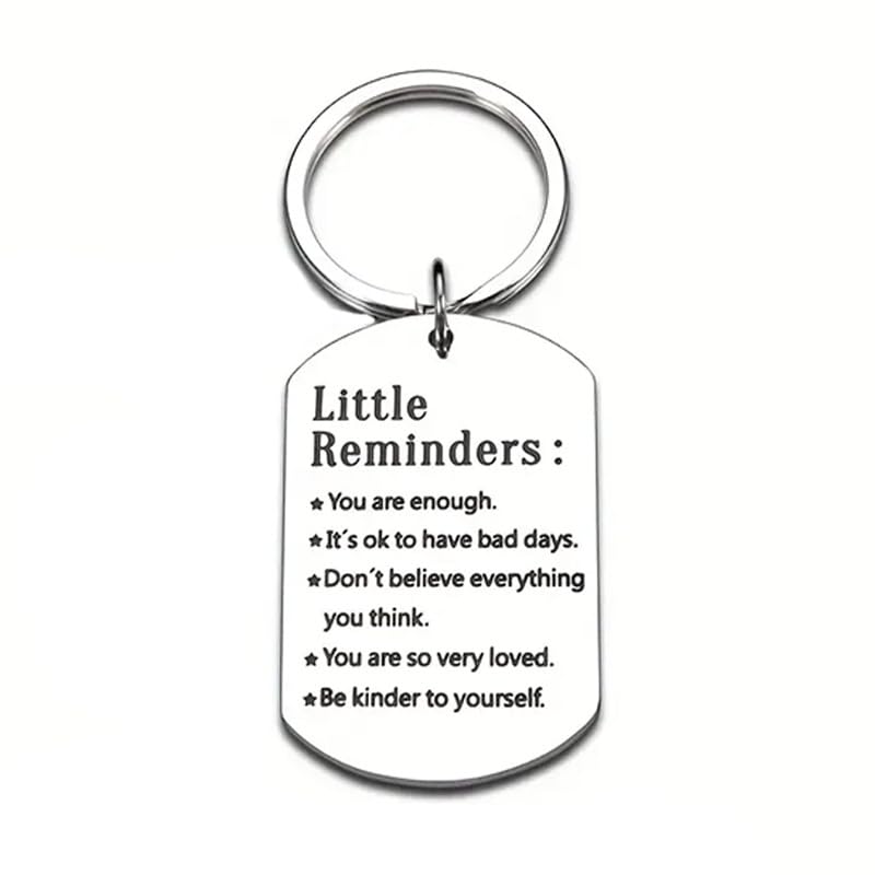 tenghong2021-Little-Reminders-Keychain-Gift-You-Are-Enough-Key-Daily-Love-Affirmation-Inspiration-Uplifting-Quotes-Self