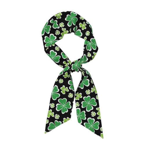 MANQINF St. Patricks Day Shamrock Head Scarf Hair Neck Scarves For Women Purse Bag Scarfs For Handbags Headscarf Fashion