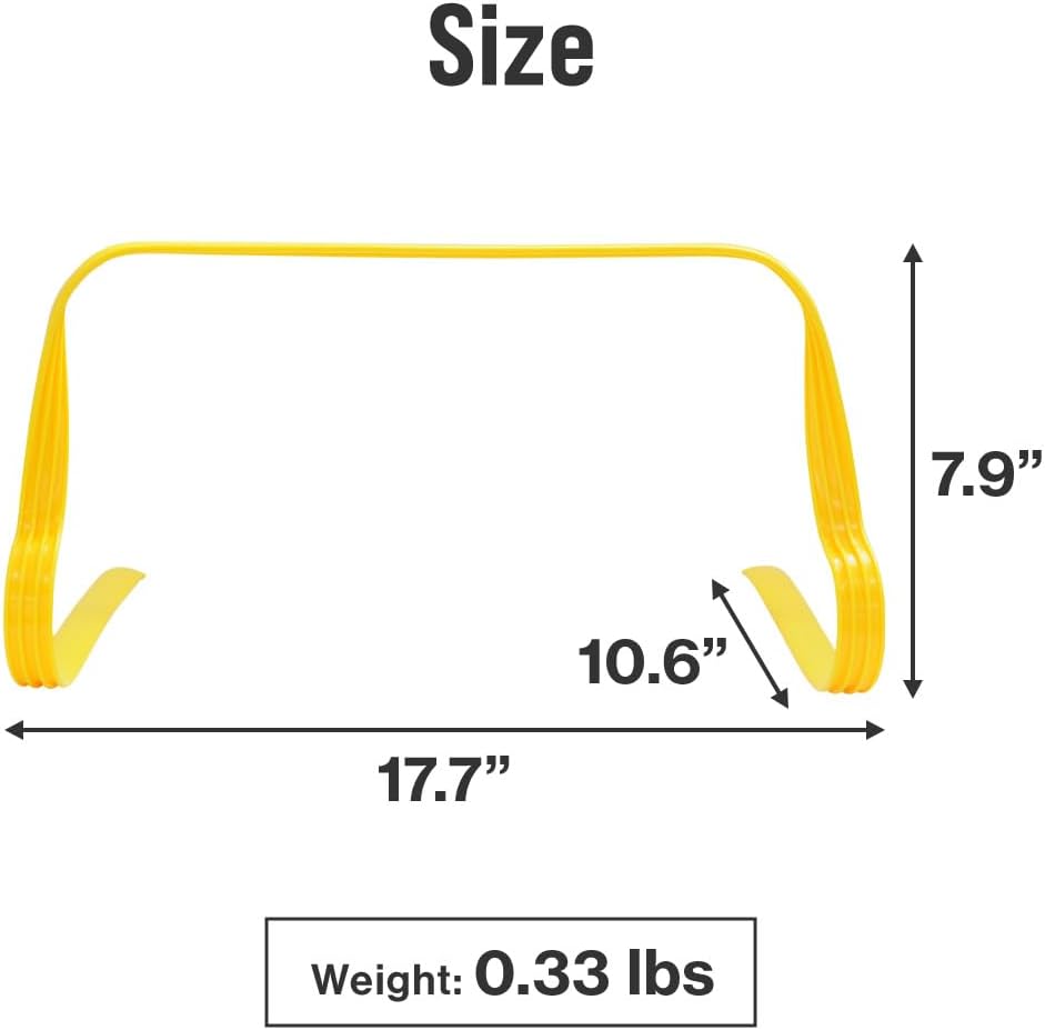 Japard Ultra Durable Agility Hurdles for Athletes of All Skill Levels, 6pcs of 7.8 inch Tall Hurdles, Bright Yellow Color, Made of Durable, Composite Materials, Easy to Set up & Transport