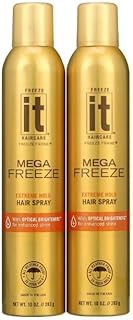 F'reeze It Mega Extreme Hold Hair Spray, Original ~ 10 Oz - Pack Of 2 ~ It Hairspray for Women, Hair Spray Mega Extreme Hold, Original Hairspray for Long-Lasting Style.