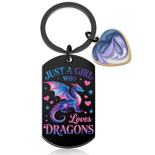Qiubewi Cool Dragon Keychain Unique Dragon Gifts for Girls Women Dragons Party Favors for Teens Animal Theme Gifts for Dragons Lovers Perfect Birthday Christmas Graduate Presents