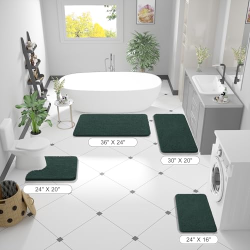 image for OLANLY Bathroom Rugs 59x20, Extra Soft Absorbent Chenille Bath Rugs, R