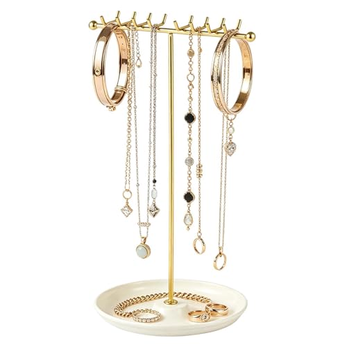 Expositor de joyas elegante con acabados de metal premium y base pesada estable 2