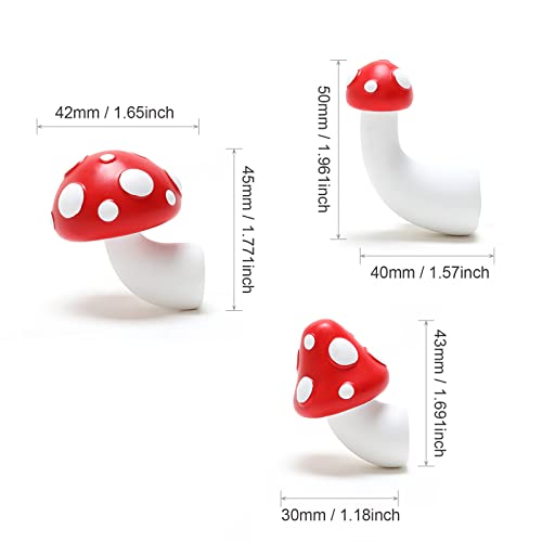 Jaddsa Mushroom Fridge Magnet 3D Resin Refrigerator Magnets Stickers Cute Magnets Kitchen Decoration,Decorative Magnets With Double-Sided Stickers To Satisfy Any Panel. (Red) #TOP4