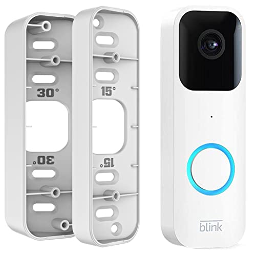 Blink Doorbell Mount, Adjustable (15 to 45 Degrees) Corner Mount, No-Drill Mounting Bracket for Blink Doorbell Camera, Wide Viewing Angle Mount, White