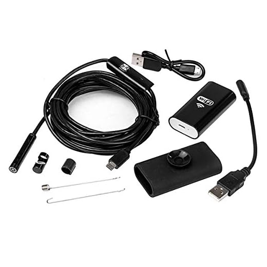 HugeAuto 3,5 m WiFi inspektionskamera 8 mm lins trådlöst endoskop 2,0 megapixlar 720P HD IP67 vattentät med 6 LED-lampor för iPhone, Android, PC, iPad