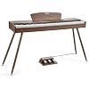 Donner DDP-80 Electric Piano 88 Keys Weighted Piano، Hammer Mechanism II، Home Digital Pianos لوحة مفاتيح كاملة الحجم مع حامل ، دواسة ثلاثية ، USB MIDI وجاك سماعة الرأس ، لون خشب الجوز