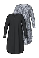 Ulla Popken Damen große Größen Übergrößen Plus Size Bigshirts, 2er-Pack, Tunika-Ausschnitt, Langarm