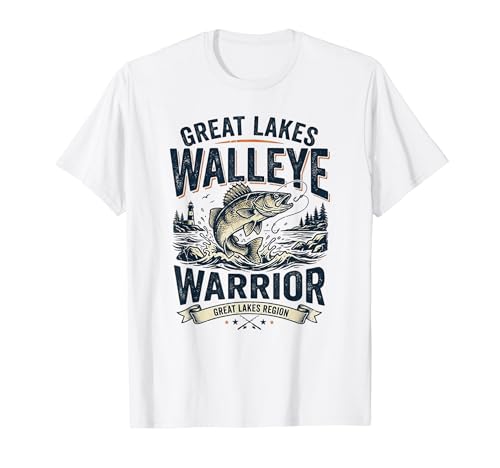 Great Lakes Walleye Warrior Retro Fishing Angler Lake Fish T�V���c