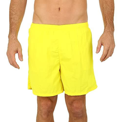 Uzzi Men's Long Basic Active Shorts Activewear Trunks Neon Yellow (Large) #TOP3