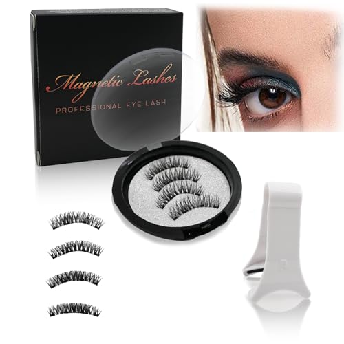 Lot de 2 paires de cils magnétiques réutilisables, avec aimant artificiel naturel, extensions de faux yeux, faciles à appliquer et à enlever