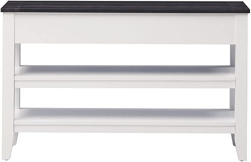 Miniatura 296 de Mesa consola contemporánea con parte superior de madera de hormigón de inspiración industrial, armario de almacenamiento de acento para sala de Gris