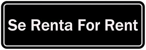 Se Renta For Rent Sign For House, " Premium Durable For Home & Office,Acrylic Signs For Front Door/Wall/Window, Clear And Easy To Read