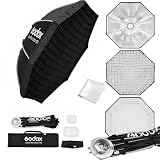 Godox Octabox ultra large de 150 cm avec grille en nid d'abeille et support Bowens, boîte à lumière octogonale professionnelle avec libération rapide pour une lumière ultra douce, parfaite pour les