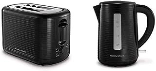 Morphy Richards 228398 Arc 2 Slice Toaster, Black & Richards 108398 Arc Jug Kettle, 3 W, 1.7 liters, Black