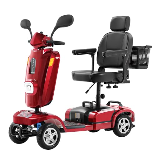 MS02 MAX All Terrain 1000W Electric Mobility Scooter for Adults& Seniors - 500LBS Load & 32 Miles Range Powerd Wheelchair Device w/Off-Road Absorber, Bluetooth Speaker, Dual Baskets, LED Lig