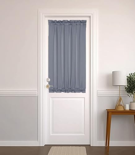 Panovous Grey French Door Curtains For Small Windows Elegant Curtains For Door Window Sidelight Curtain Grey 25X40 Inch 1 Panel #TOP1
