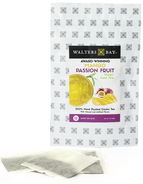 Miniatura 3 de Walters Bay Mango - Té helado verde de fruta de la pasión, 12 cuartos de galón, té de Ceilán, sin azúcar, sabor a fruta de la pasión, 100% arrancado