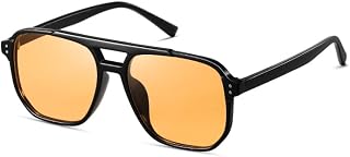 articulo kimorn Gafas de sol cuadradas estilo piloto retro para mujeres y hombres, estilo vintage de los años 70, con marco de plástico