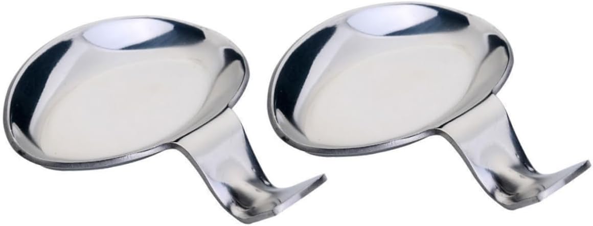HEMOTON 2pcs Stainless Steel Desktop Chopstick Holder and Spoon Rest Set with Decorative Multifunctional Design for Kitchen Essentials and Tabletop Use